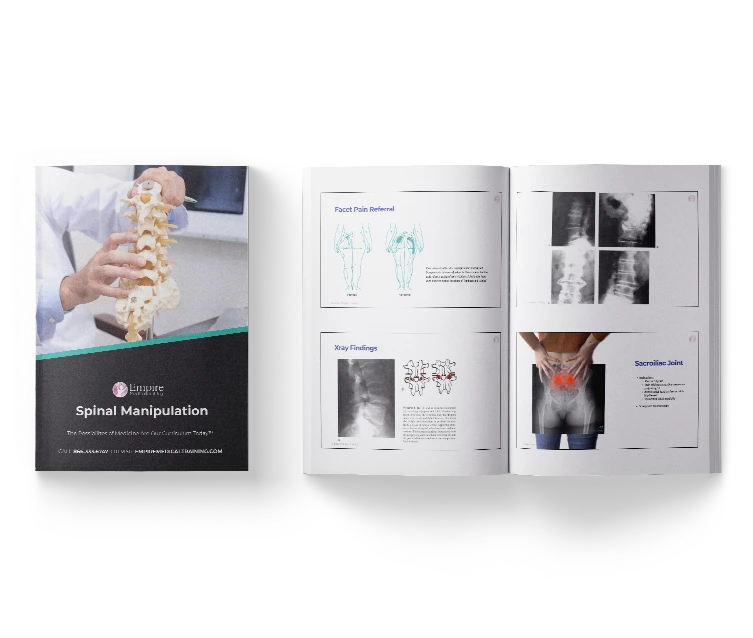 Spinal manipulation booklet showing full color